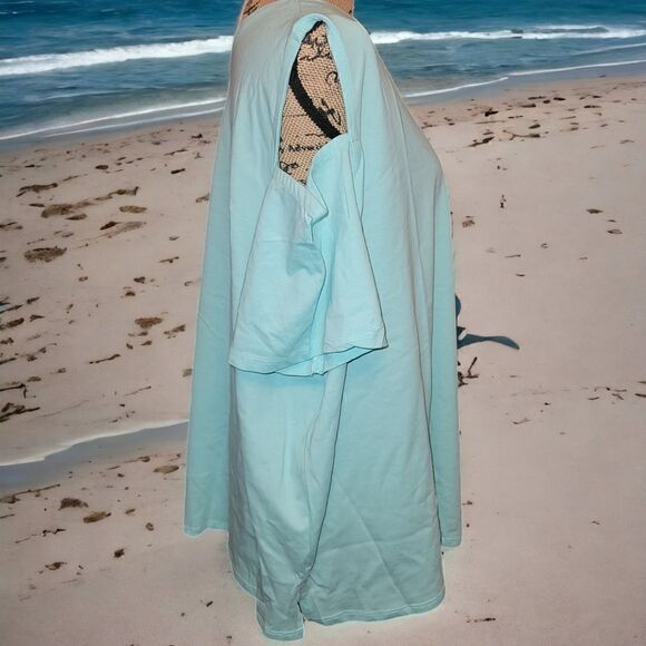 Women's Casual Cold Shoulder Short Sleeve Crewneck Tops Size 4XL New in Package - Picture 4 of 6